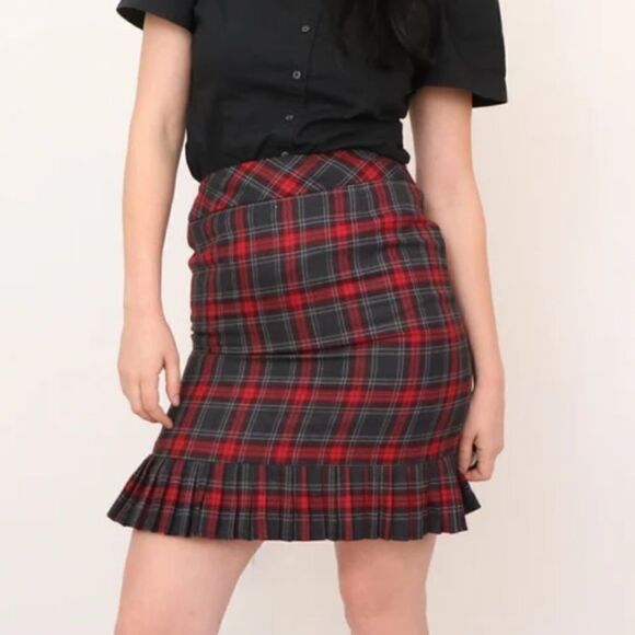 Vintage Pendleton Plaid Wool Mini Skirt 12 - Picture 1 of 8